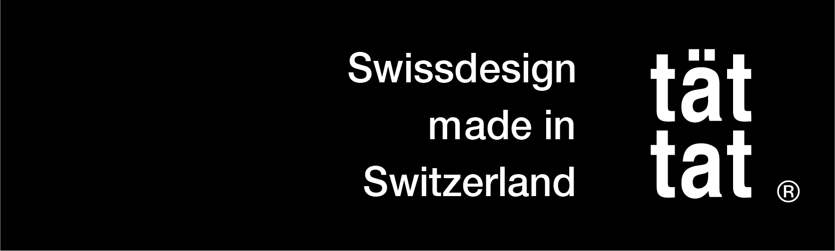 Logo der t&auml;t-tat GmbH mit Slogan 'Swissdesign made in Switzerland'